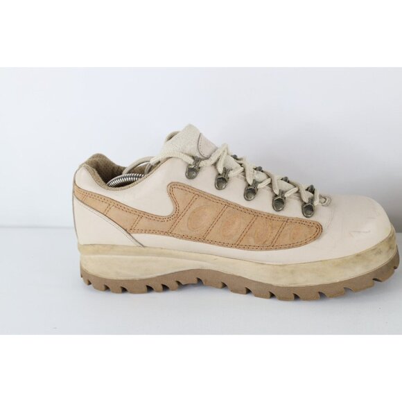 Vintage 90s Lugz Mens 10.5 Distressed Chunky Leather Low Top Boots Beige Wheat main image 8